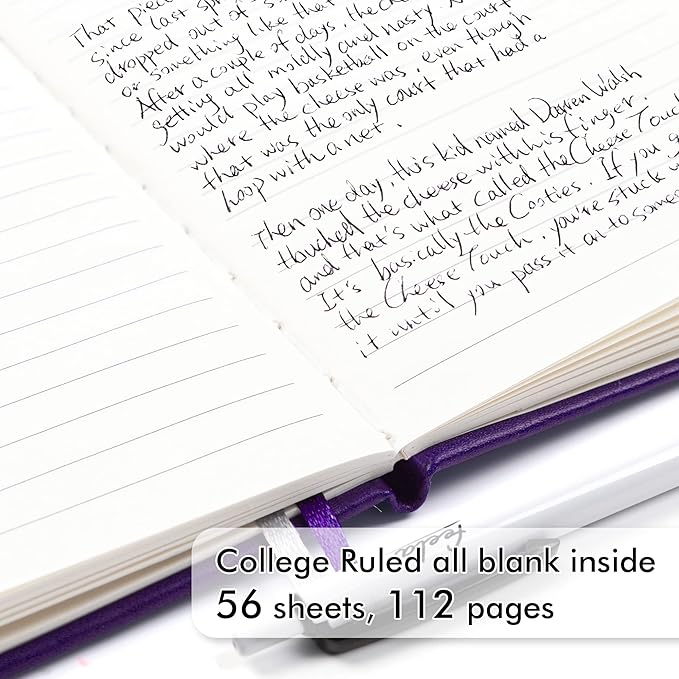 feela 15 Pack Pocket Small Notebooks Bulk, Mini Cute Notepads Hardcover College Ruled Lined Journals with Pen Holder for School Business Memos, with 15 Black Pens, 3.5”x 5.5”, A6, Purple