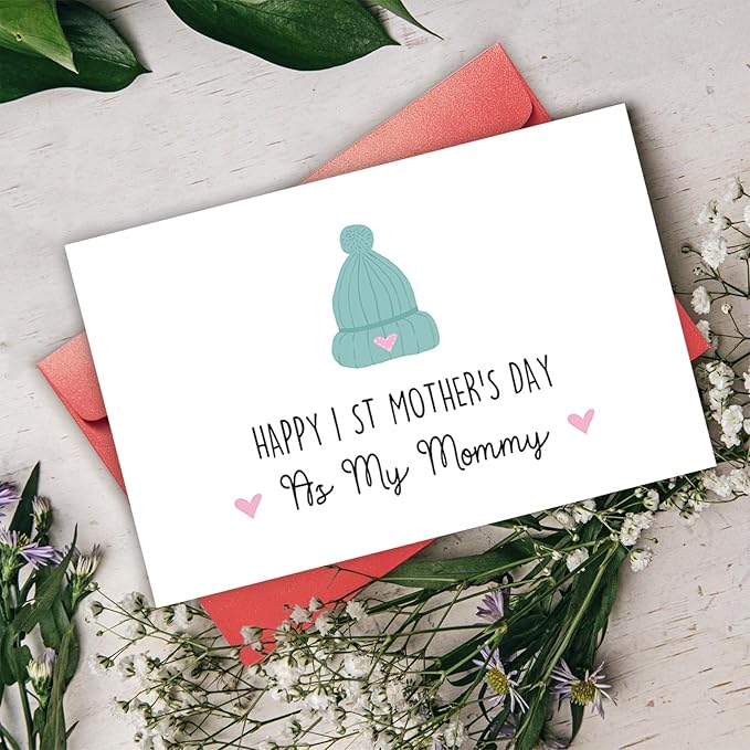 Funny 1st Mothers Day Card for Daughter Wife, Cute First Mothers Card from Baby Toddler, New Mom Card, Happy 1st Mothers Day Card As Mummy Card