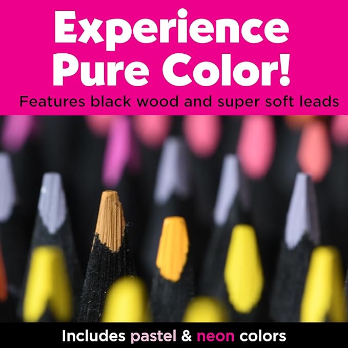 Faber-Castell Black Edition Colored Pencils Tin: Black Wood and Super Soft Core Lead, Art Colored Pencils for Adult Coloring, Teens, Kids and Beginners, Art Drawing Supplies (100 Count)