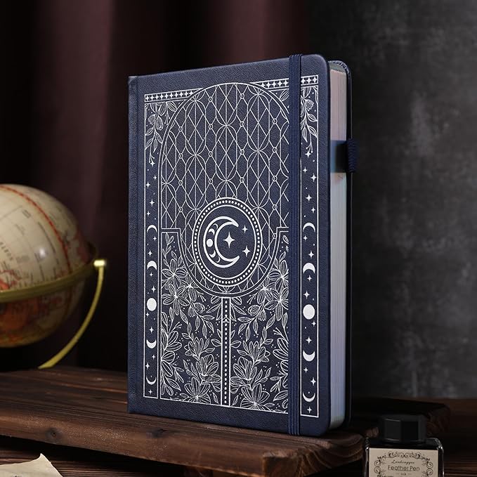 TIEFOSSI Bullet Dotted Journal Notebook, 160gsm 256 Numbered Thick Paper, A5 Hardcover Dotted Grid Diary for Women Men Work Writing, Bullet Dot Journaling, Drawing, 5.8 x 8.3 in