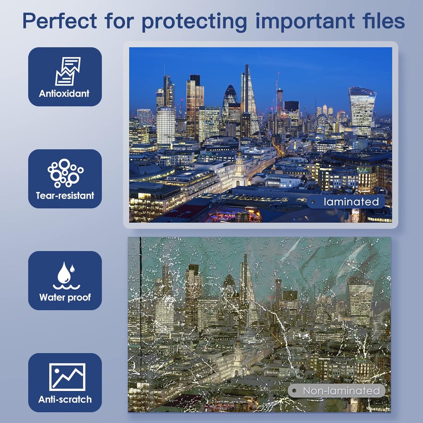 MAXDONE Premium Clear Thermal Laminating Pouches 50-Pack Laminating Sheets for Laminator A3 A4, 3 Mil（80 Mic） Thickness for Extra Protection