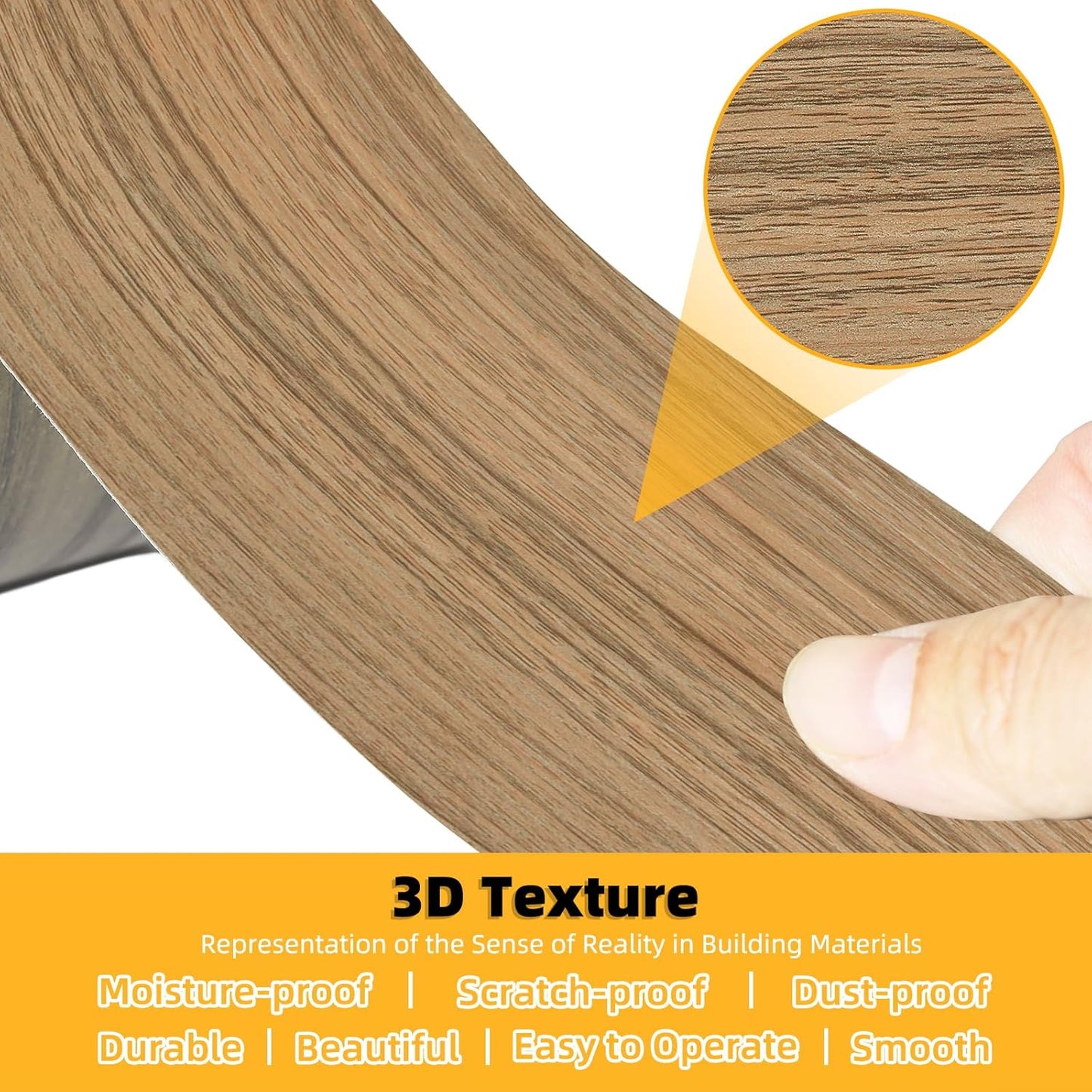 GSCIT Club Natural Walnut Wallpaper, 24 inch X 25ft Self Adhesive Wood Grain Repair Tape Patch for Tables, Chairs, Baseboards, Doors, Windows, Floors, Handicraft DIY.