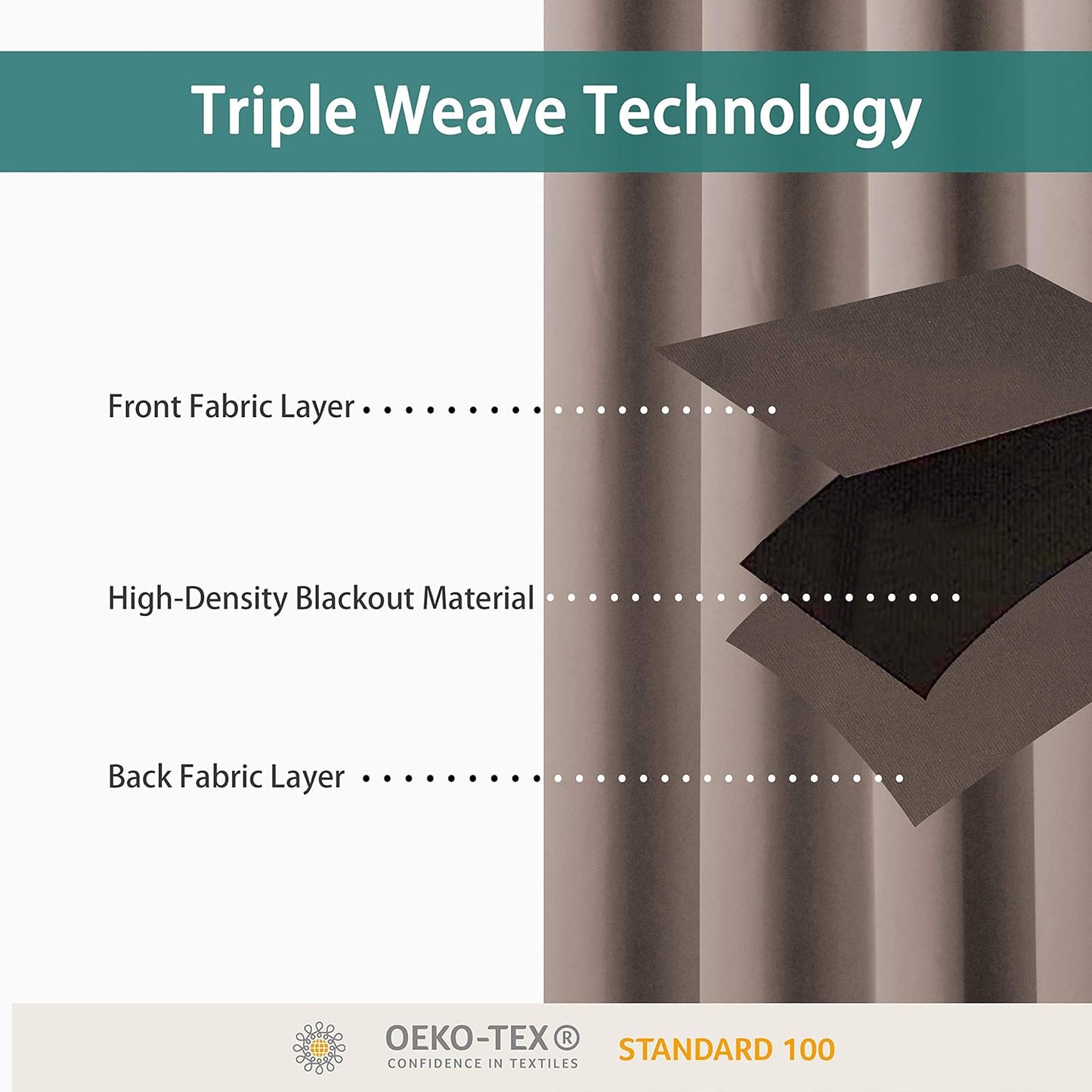 BONZER Room Divider Curtain Total Privacy Wall Noise Reducing Wide Blackout Curtains for Patio Sliding Glass Door, 96L x 108W Inch (8L x 9W ft), 1 Panel, Khaki