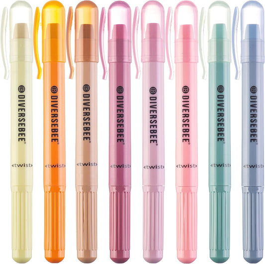 DIVERSEBEE Bible Highlighters and Pens No Bleed, 8 Pack Assorted Colors Gel Highlighters Set, Cute Bible Markers Study Journaling School Supplies and Accessories (Vintage)