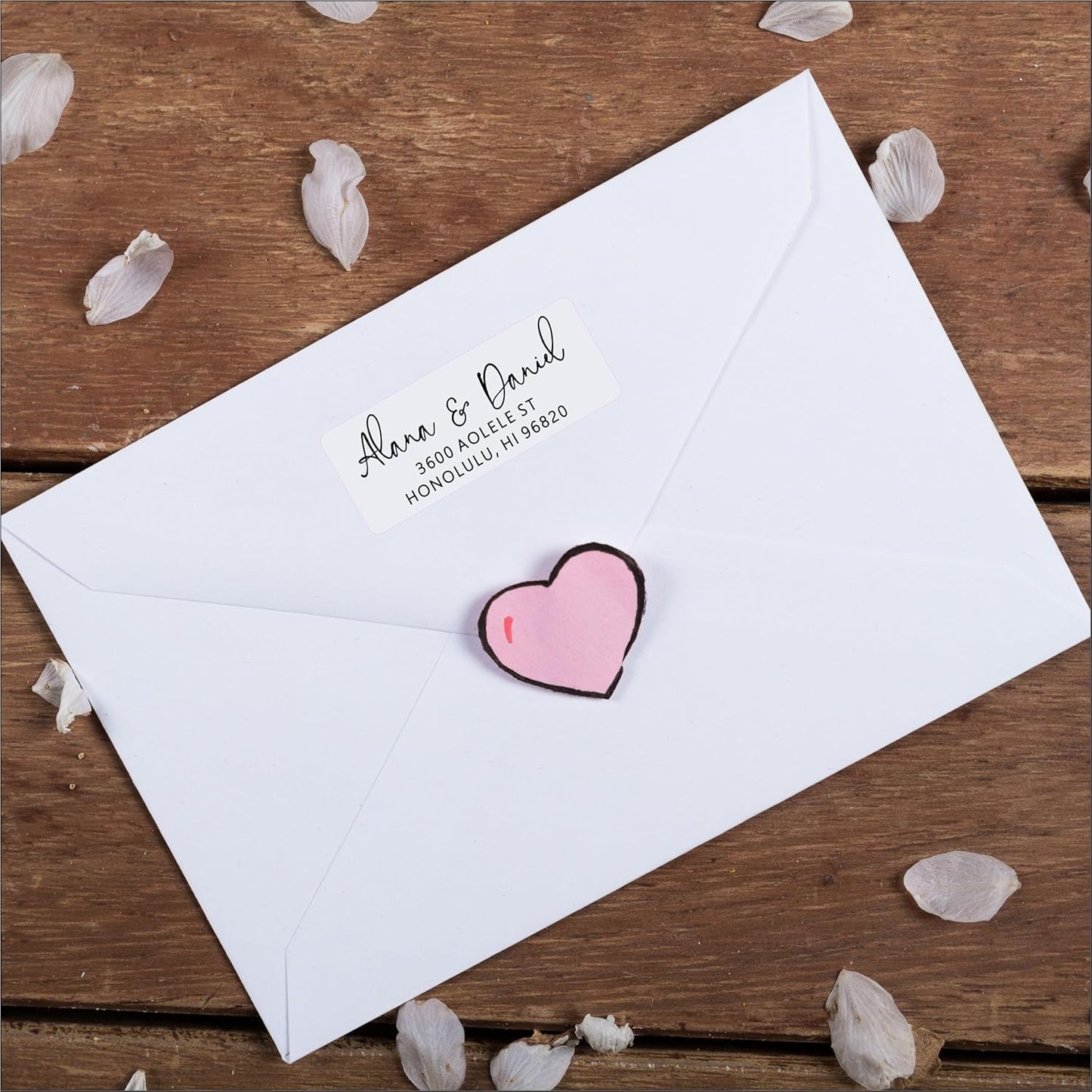 White Address Labels - Personalized Name Stickers, Custom Printed Return Mailing and Shipping Labels for Envelopes, Packages, Business, Home Use (Signature)