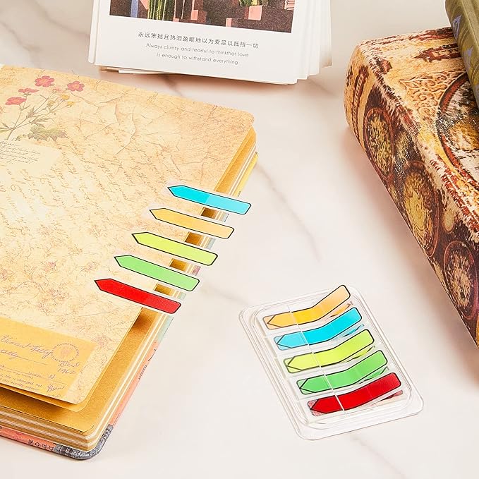 Teling 4000 Pcs Arrow Flags Arrow Tabs Flags Sign Here Tabs Arrow Stickers 5 Colors Sticky Flags Arrow Sticky Notes with Dispenser Easy to Post for Notary Books Paper
