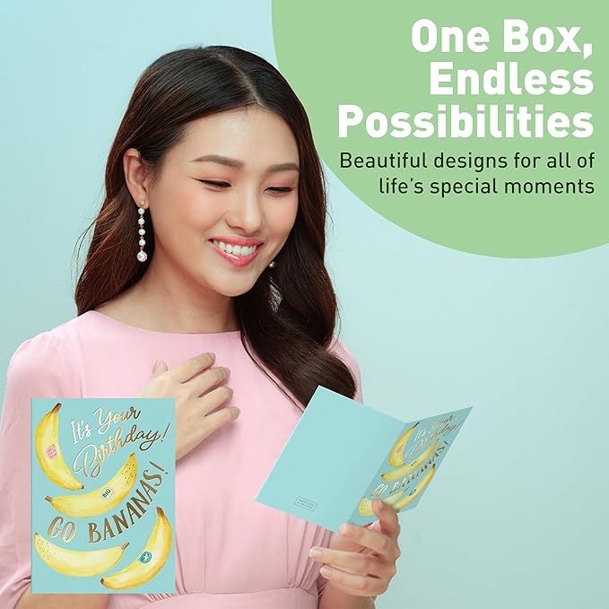 S&O 100 Assorted Cards for All Occasions Box Set - All Occasion Cards Assortment Box with Envelopes - Stylish Greeting Card Decor - 4.25x5.75”