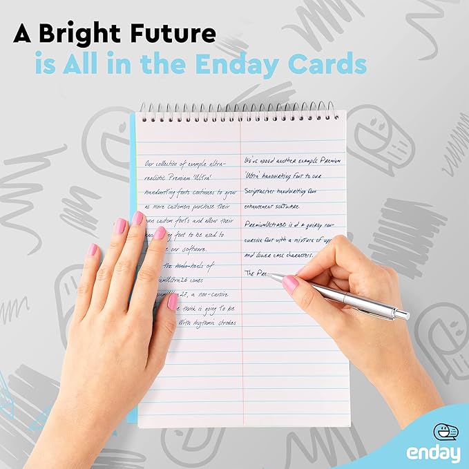 Enday Steno Pads Spiral 6x9 12 Pack, Gregg Rule White Paper, 80 Sheets Steno Notebook for writing in Pink, Purple, Green, Blue, Red, Grey, Multicolor