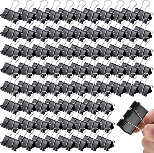 Yexiya 300 Pcs Medium Binder Clips Paper Med Clips Office Supplies Paper Clamps for Teachers Students School Office Business Paperwork Supplies (Black, 1.25 Inch)