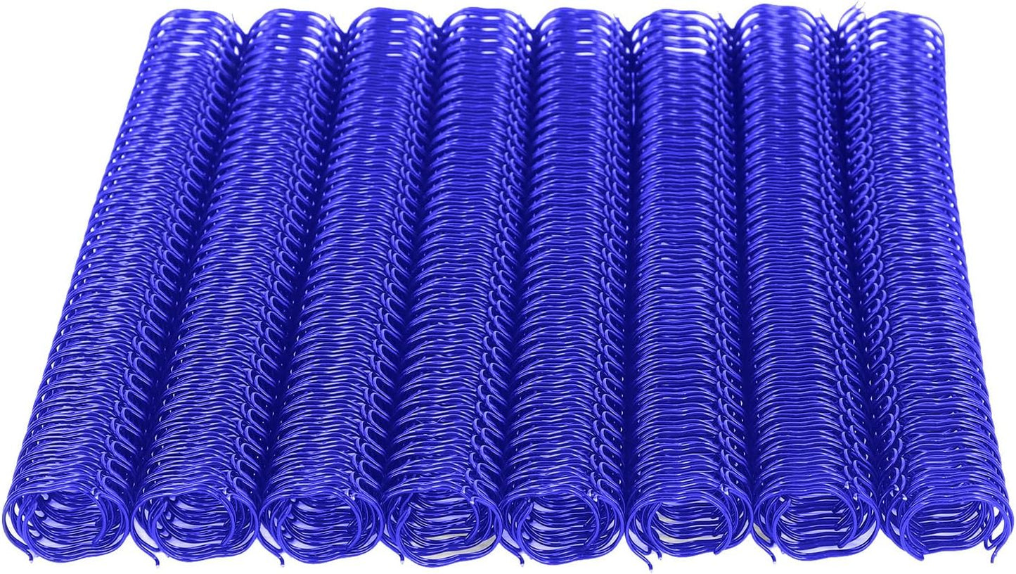 100 Pack Double Loop Wire Binding Spines, YolieraArt Wire Binding Spines, 7/16 Inch Binding Wire for Letter Size (80 Sheet Capacity, 100P, 3:1 Pitch, Blue)