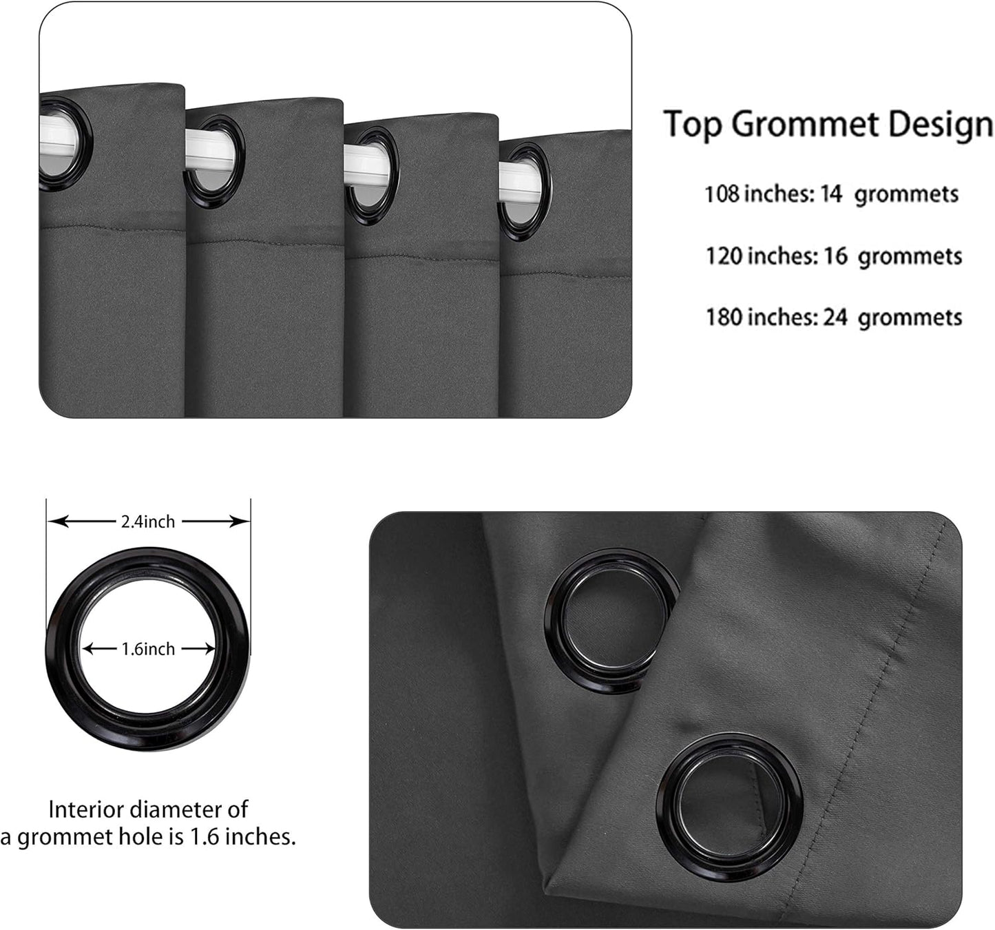 BONZER Extra Wide Room Divider Curtain Total Privacy Wall Grommet Top Thermal Insulated Blackout Curtains for Slide Window, 108L x 108W Inch (9L x 9W ft), 1 Panel, Dark Grey