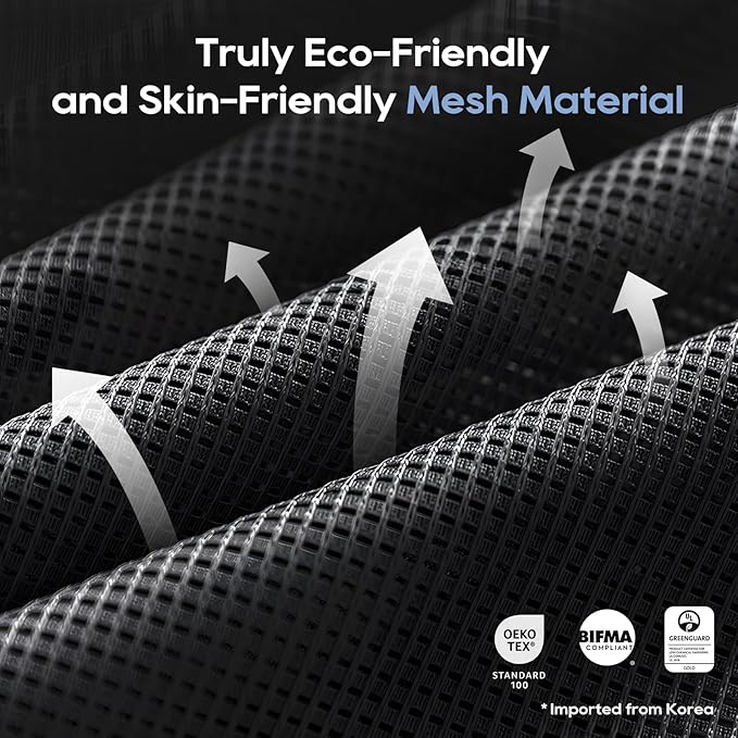 COLAMY Ergonomic Mesh Office Chair with Footrest, Executive High Back Computer Desk Chair with Wide Headrest and Adjustable 3D Arms, Backrest, Tilt Lock and Lumbar Support(Black)