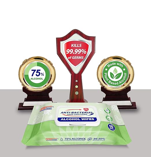 Germisept 75% Alcohol Advanced Hand Sanitizing Wipes | 50 Count per Pack x Pack of 3 = 150 Wipes