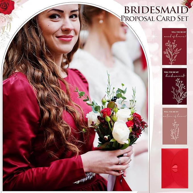 Spakon 16 Pcs Will You Be My Bridesmaid Cards with Envelopes Watercolor Greenery Floral Bridal Proposal Maid of Honor Matron of Honor Invited Favor for Bridal Shower Wedding (Classic Styles)