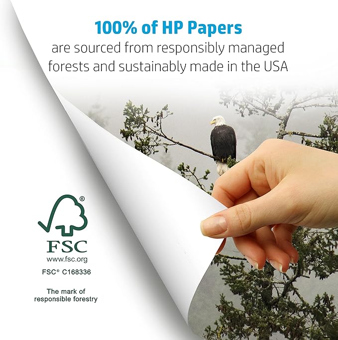 HP Printer Paper | 8.5 x 11 Paper | Premium 32 lb | 6 Pack - 3000 Sheets | 100 Bright | Made in USA - FSC Certified | 113100C