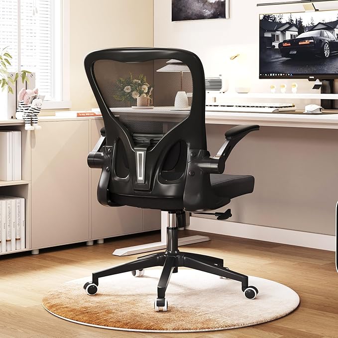 Ergonomic Office Chair, High-Back Mesh Computer Desk Chair with Adjustable Height, Lumbar Support, Flip-Up Armrests,headrest，and Swivel Rolling Design for Home and Office Use