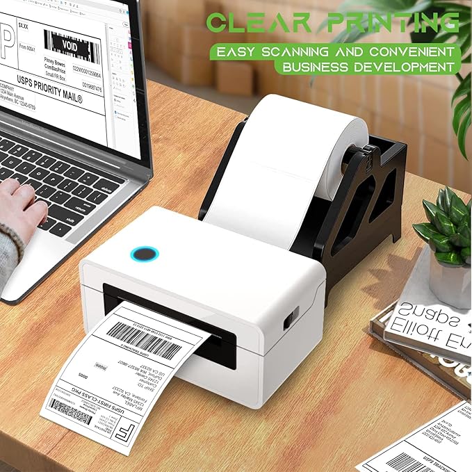 MFLABEL® 8 Rolls of 450 Labels 4x6 Direct Thermal Shipping Labels for Zebra 2844 ZP-450 ZP-500 ZP-505