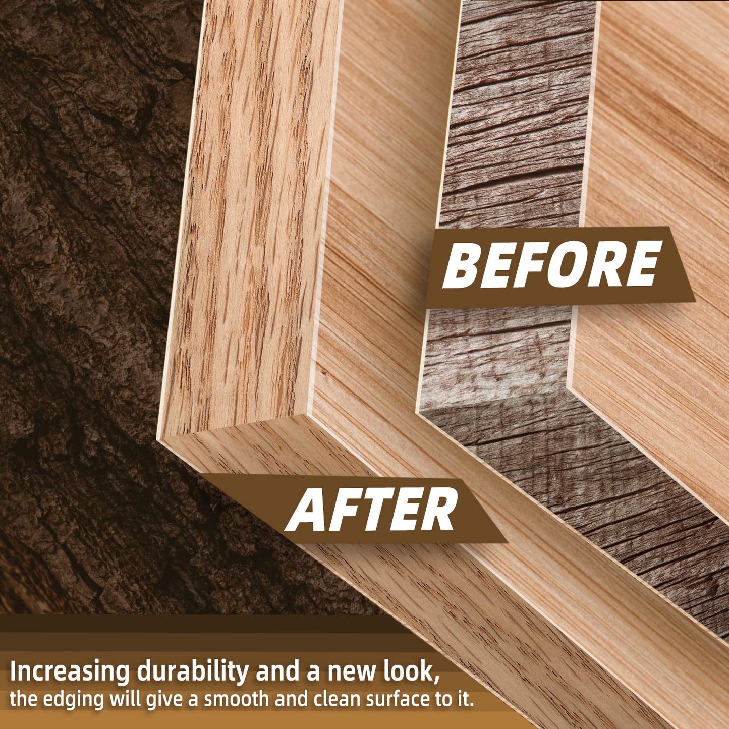 GSCIT Club Red Oak Edge Banding, 13/16 inch x 250ft roll of Veneer Plywood Edge Banding Preglued Flexible, Wood Tape Banding for Cabinet Repair