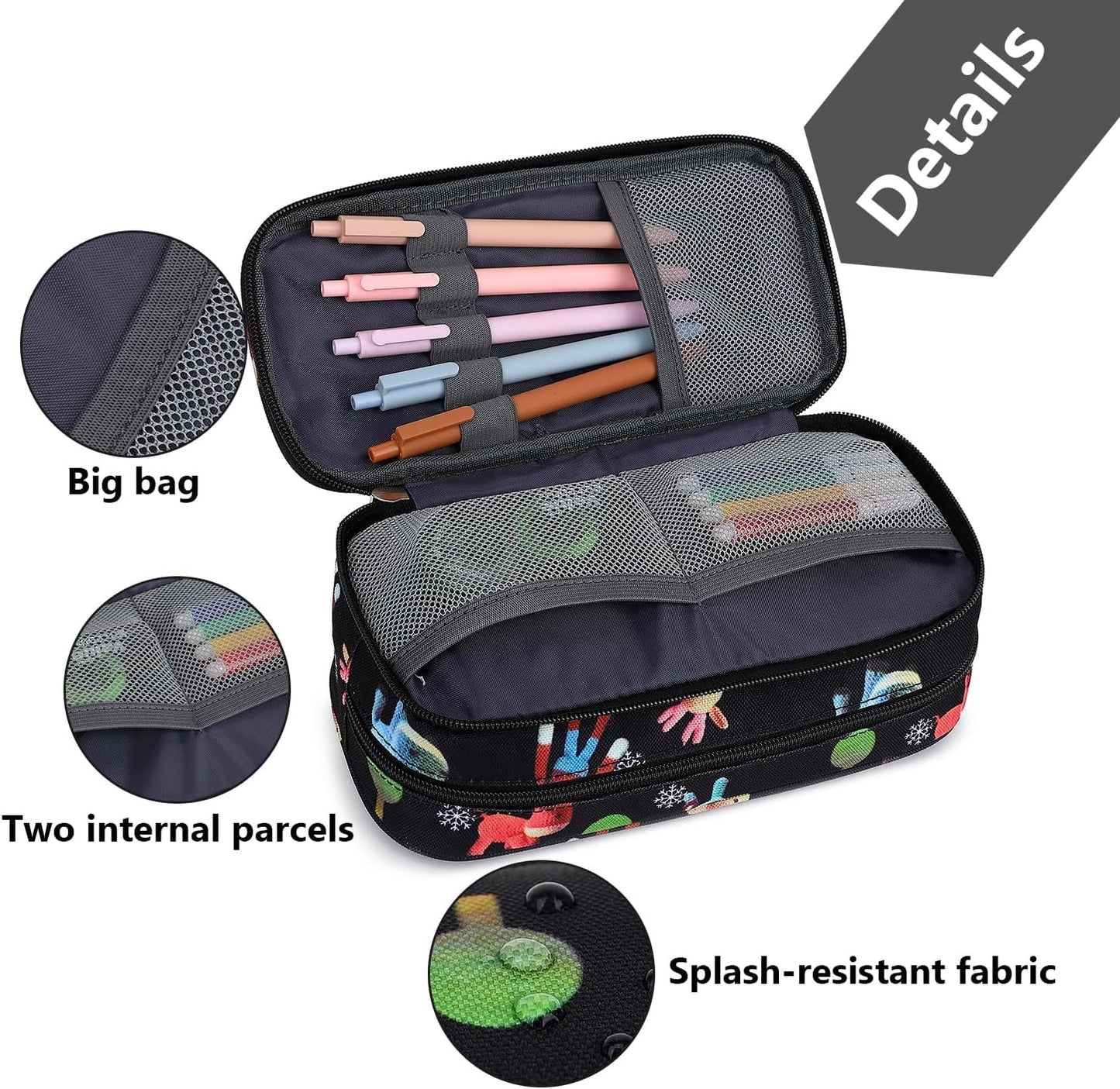 Pencil Cases for kids, Large Capacity Pencil Pouch, Office College School Marker Organizer Case pen for Men Women Adult Teens