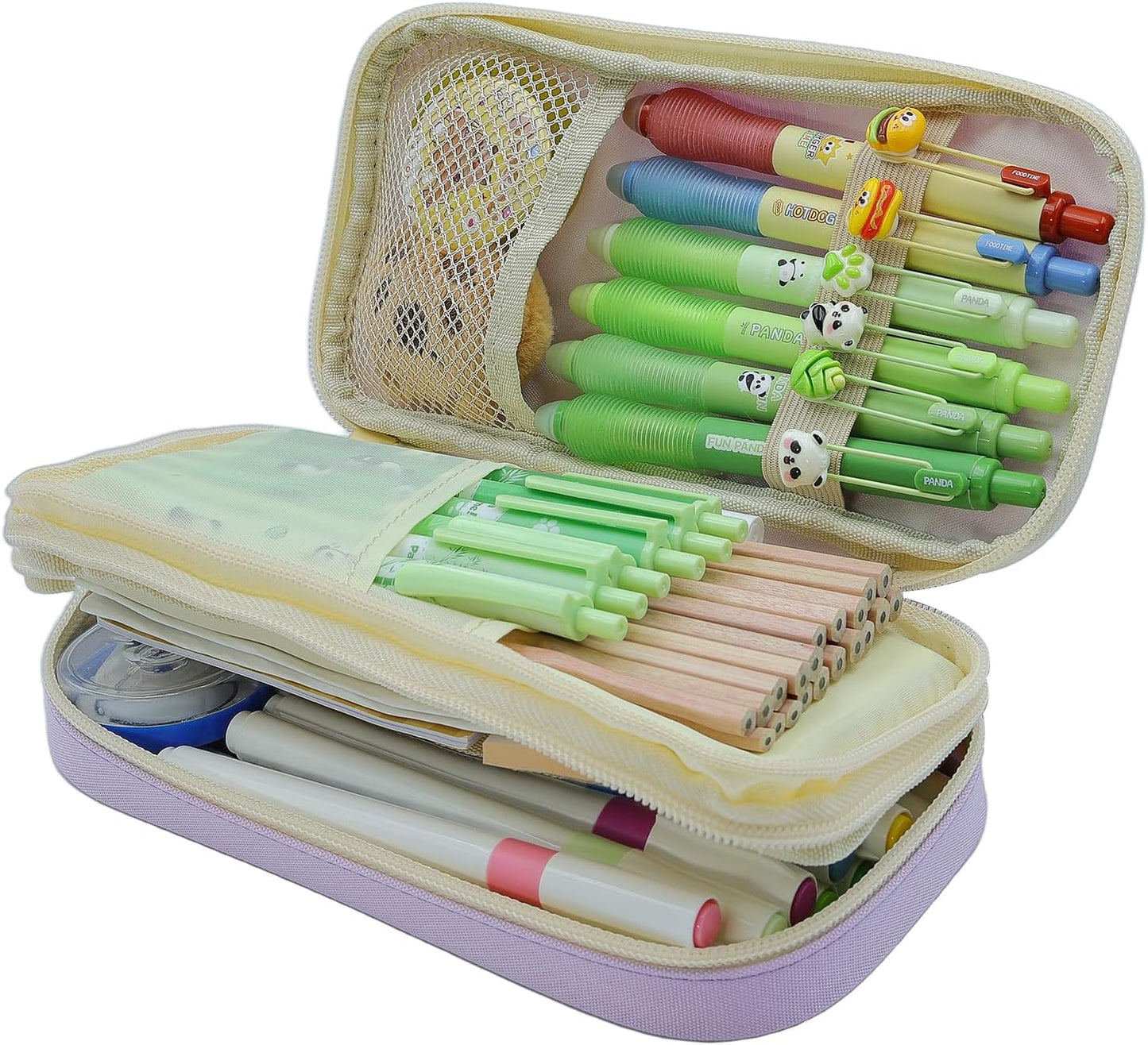 Large Capacity Pencil Case - Durable Zipper Aesthetic Pen Pouch, Big Storage Organizer for School, Office & Travel - Waterproof & Multi-Use (Purple)