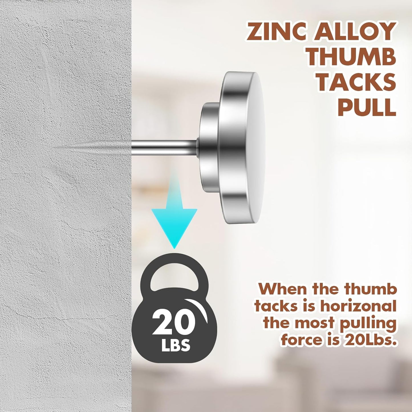 30 Pieces of Silver Push Pins, Metal Thumb Tacks for Wall, Tapestry Hangers, Tacks for Wall, Decorative Thumb Tacks,Picture Hanging Nails