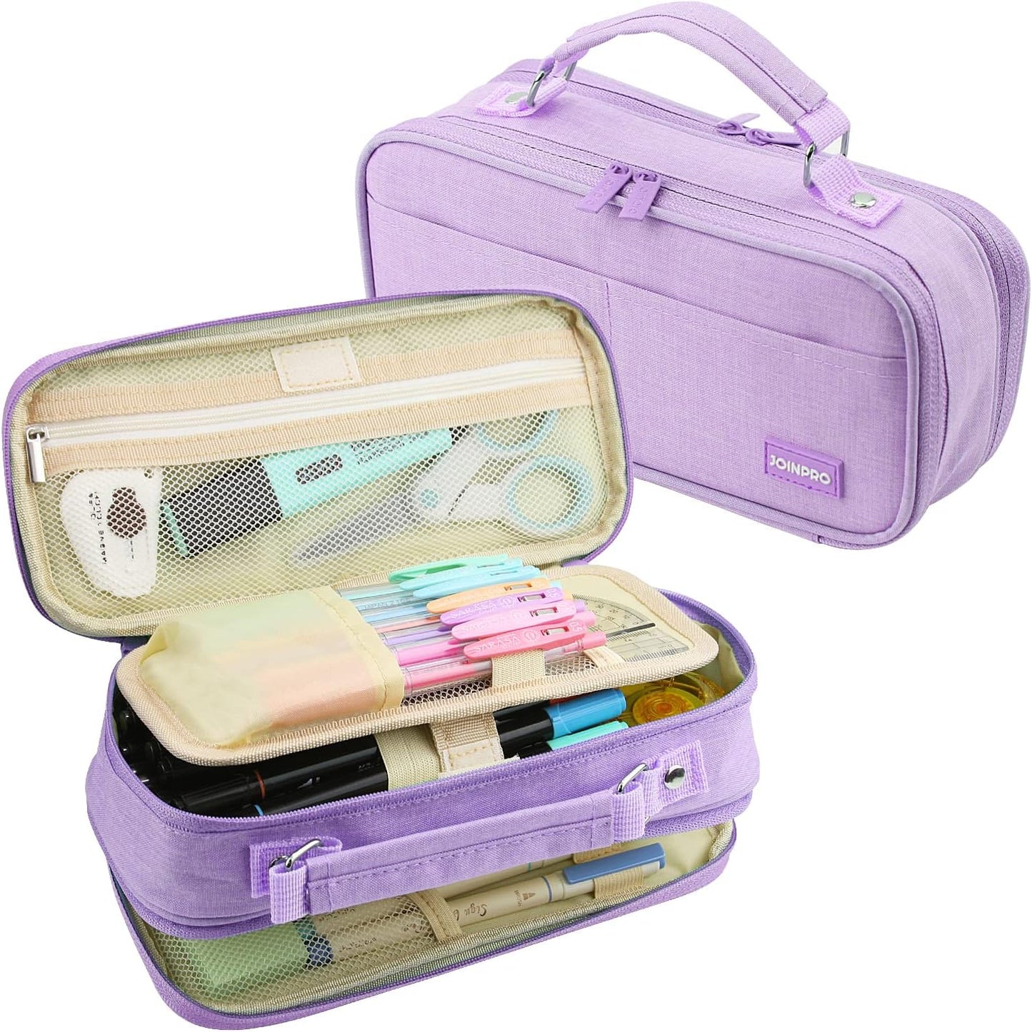 Pencil Case, Large Capacity Pencil Case Organizer; Double Zipper Storage Bag; Big Pencil Pouch for College School Office Teen Girl Boy Men Women Adult