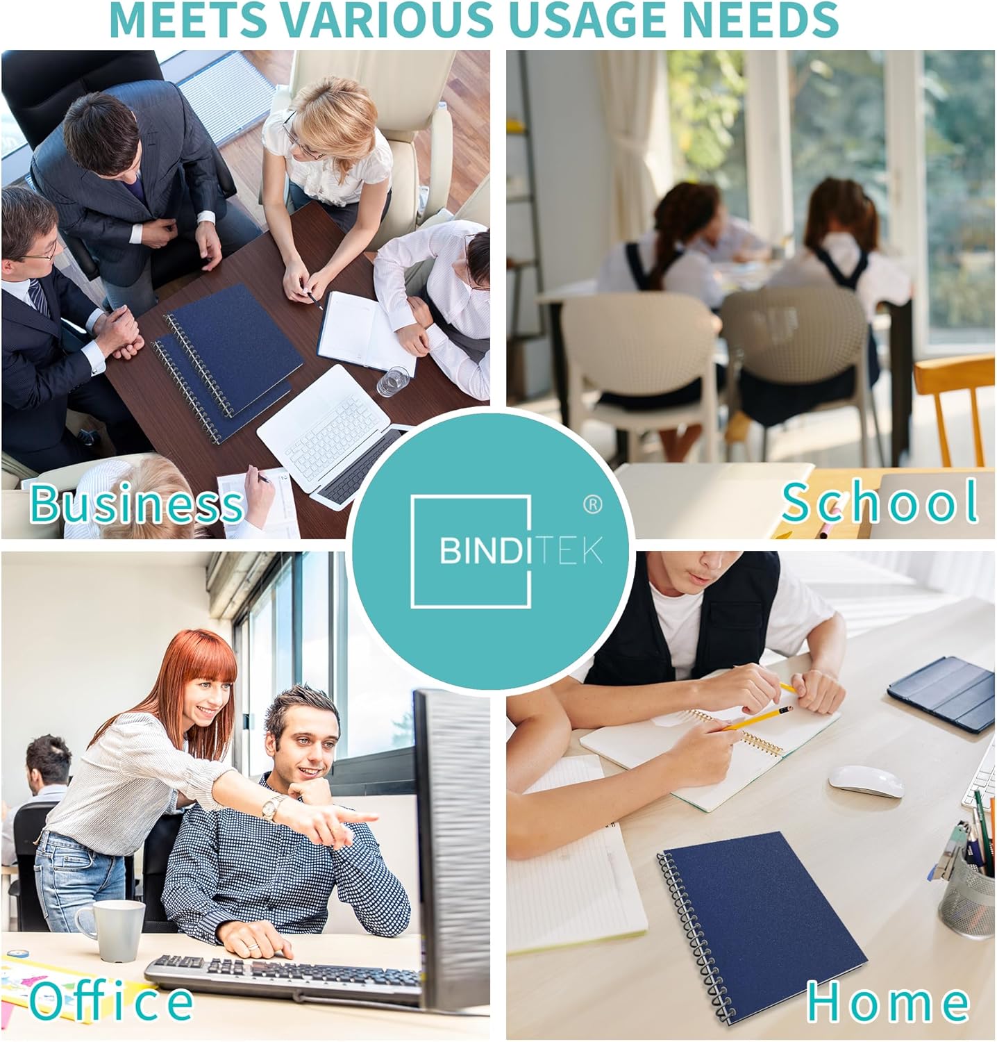 Binditek 100 Pack 12 Mil Sand-Textured Polycover, Midweight Binding Front and Back Covers, Lightly Sanded Finish, 8-1/2" x 11", Square Corners, Un-Punched, Navy, Office Supplies