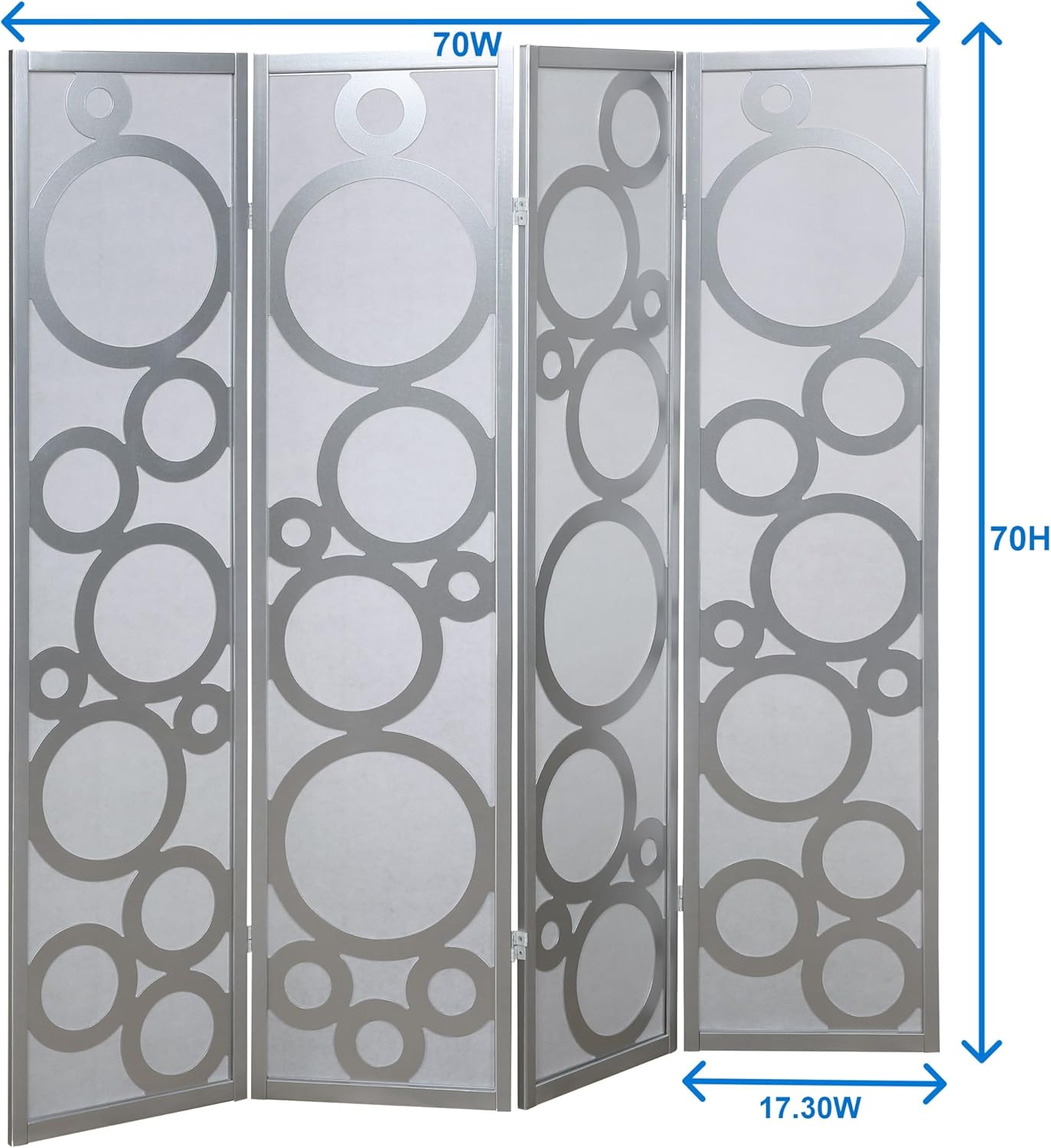 NicBex Room Divider 4 Panel Room Dividers with Circle Pattern Partition Room Dividers and Folding Privacy Screens Wall Divider for Home, Office, Room Separation,70" W x 1" D x 70" H, White+Black