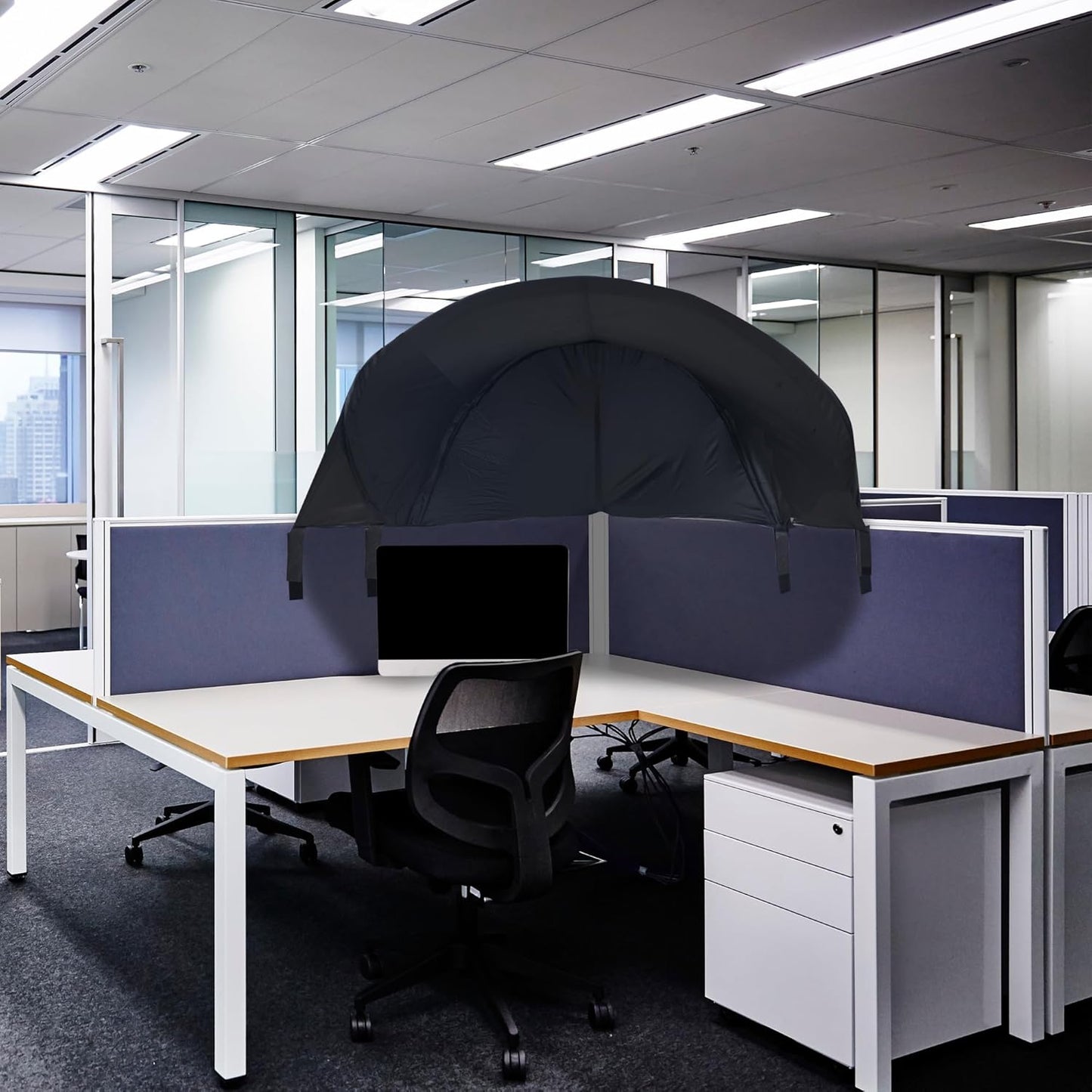 Large Size Cubicle Corner Desk Shade for Office,Portable Foldable Light Shade Cover, Fit for Taller Cubicle Partitions for Privacy Attached in a Normal 90 Degree Cubicle Corner