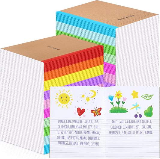 Henoyso 40 Pcs Primary Composition Notebook 9 3/4 x 7 1/2 Inch Kids Journal, Back to School Supplies, K-2 Primary Writing Notebook for Kids Student Draw and Write Story Journal (Stylish Color)