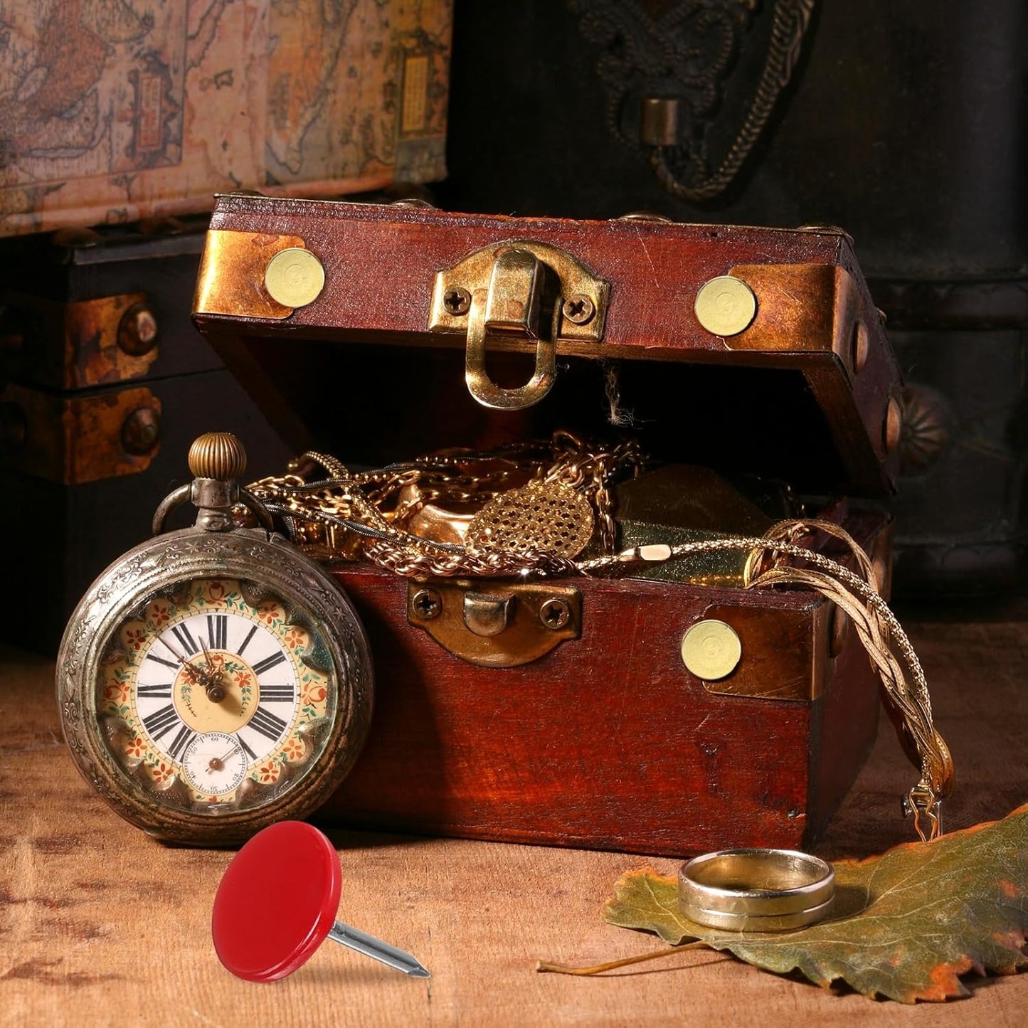 uxcell 100Pcs Upholstery Tacks, 11mmx15mm Flat Head Thumb Tack Decorative Furniture Nails Push Pins for Furniture Sofa Headboards, Red