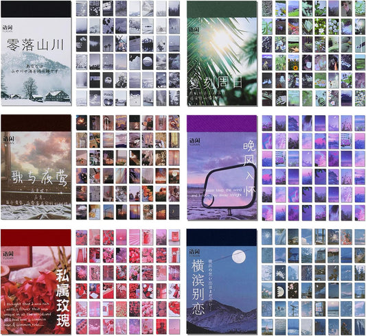 Outus 300 Sheets Washi Paper Sticker Aesthetic Stickers Set for Journaling Travel Planner Stickers for Scrapbooking Vintage Washi Sticker Book for Diary Calendar DIY Craft Album(Bright Style)