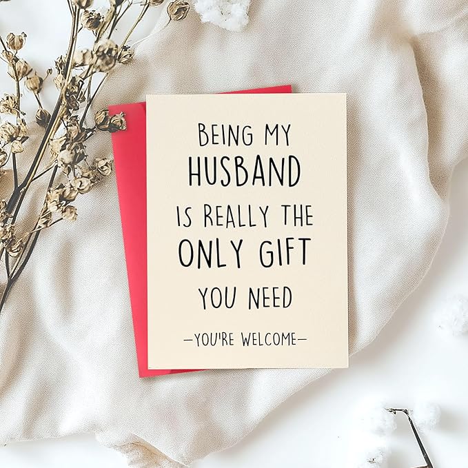 Funny Birthday Card for Husband, Humor Husband Birthday Cards Gifts from Wife, Great Valentine's Day Gifts for Him, Unique Anniversary Card for Husband, Husband Love Card
