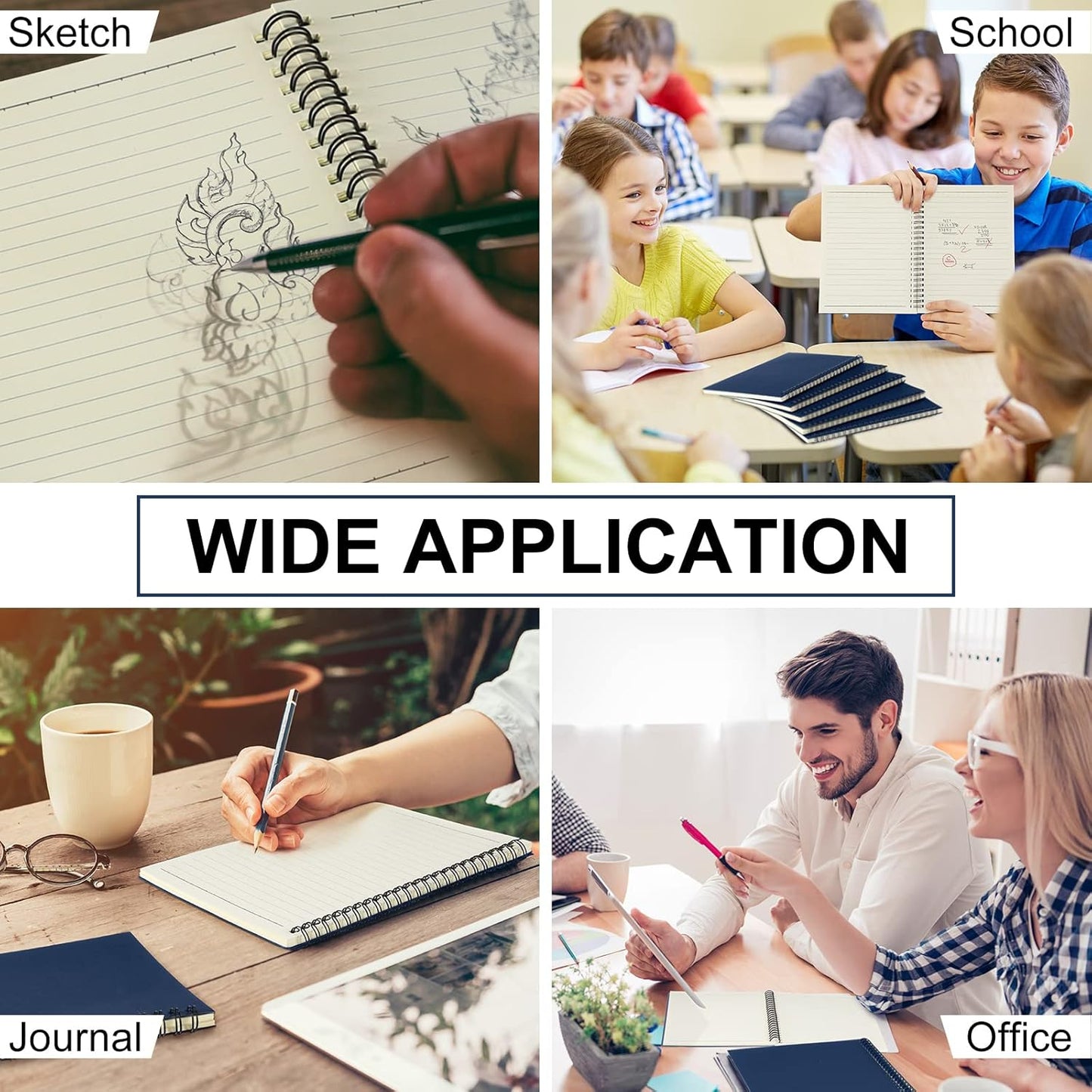 Yahenda Spiral Notebook Bulk A5 Journal Lined 8.3'' x 5.5'' Writing Composition Paper Small Notepad Subject Notebook for Students Office Business Back to School Supplies(Deep Blue,108 Pcs)