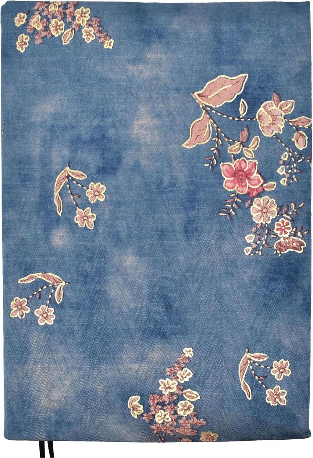 BLBMH Book Covers for Paperbacks Fit for 5.5x8.5 inch Adjustable Book Jacket Cover for Women Over 15 Soft Cloth Protector for Bible Novels Notebook Journal Book Lovers Gifts - Flower 3 Blue 8.5in