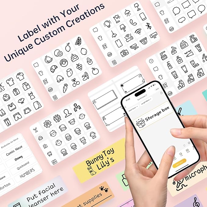 Label Maker Machine with Tape, 2 Pack Portable Mini Label Printer, HP3 Bluetooth Sticker Maker Machine with Multiple Templates, Small Thermal Label Printer, High Precision, Fast Printing, Green + Pink