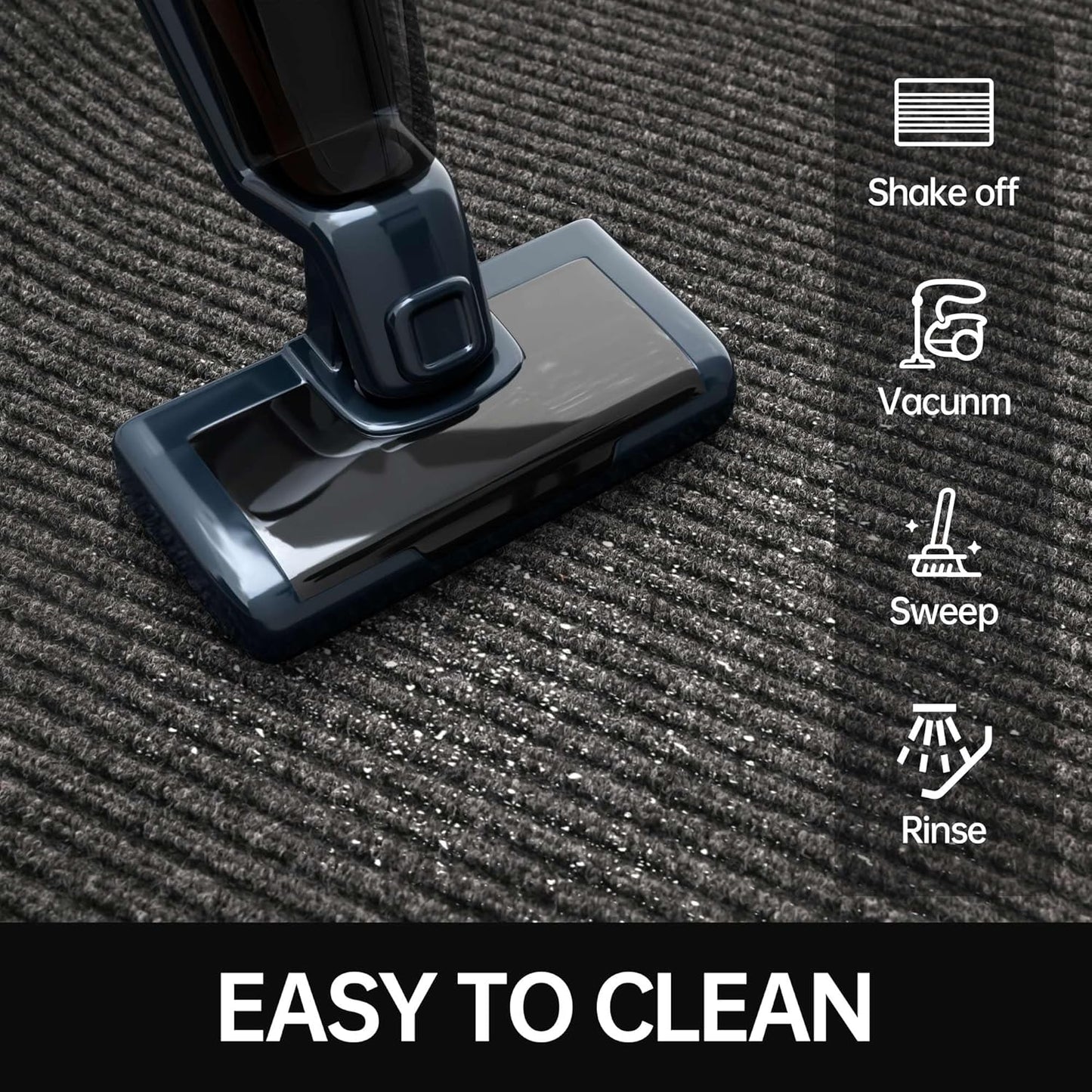 Front Door Mat, 2' x 6' Heavy Duty Indoor Outdoor Welcome Mat for Entryway, Commercial Entrance, Low Profile, Non-Slip, Durable Rubber Backing for Patio, Home