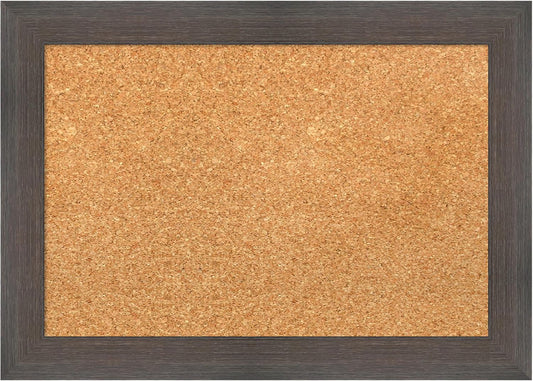 Amanti Art Natural Cork Board for Wall, 15x21 Vision Board with Brown Wood Frame, Small Corkboard Office Decor for Home Organization, Country Rustic Corkboard Pinboard to Display Items for Home