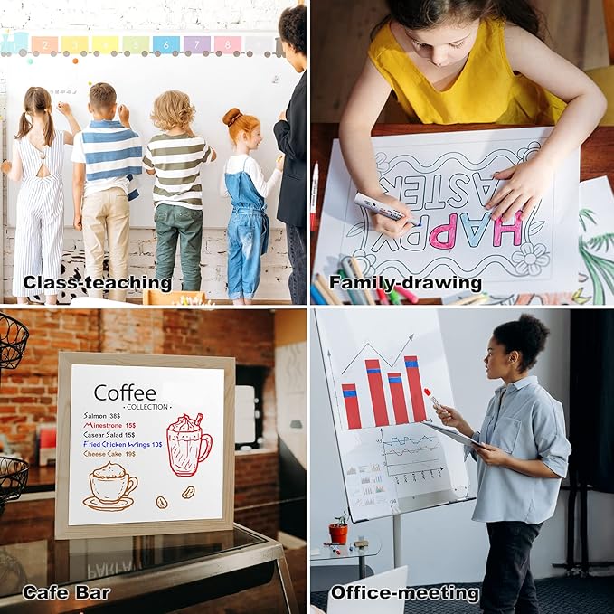 Comix Low Odor Dry Erase Markers, Chisel Tip White Board Markers, 36 Bulk 4 Colors Thick Markers for Kids Teachers