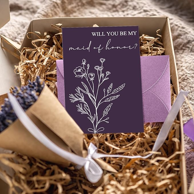 Spakon 16 Pcs Will You Be My Bridesmaid Cards with Envelopes Watercolor Greenery Floral Bridal Proposal Maid of Honor Matron of Honor Invited Favor for Bridal Shower Wedding (Artistic Style)