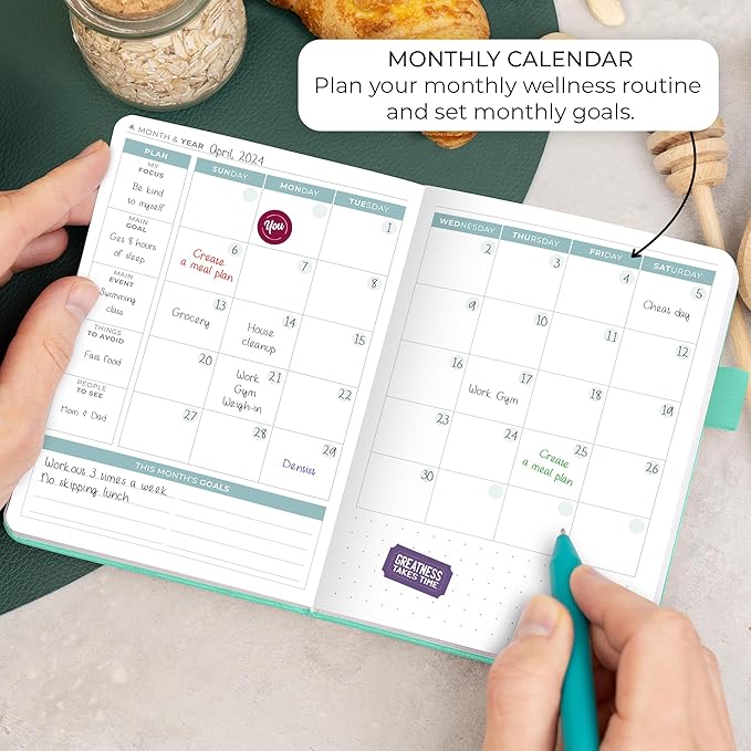 Clever Fox Food Journal Pocket - Daily Food Diary, Meal Planner to Track Calories & Nutrients, Weight Loss Tracker Notebook, 4x5.5” (Turquoise)