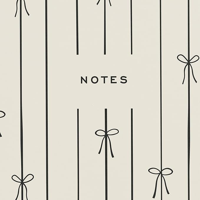 Minted Black Bow Notebook, Writing Journal for Notes & Journaling, Durable Acrylic Free Cover, Modern, Colorful & Simple Spiral Bound Journal Notebook with 80 Lined Pages, 5.5" x 8.5"