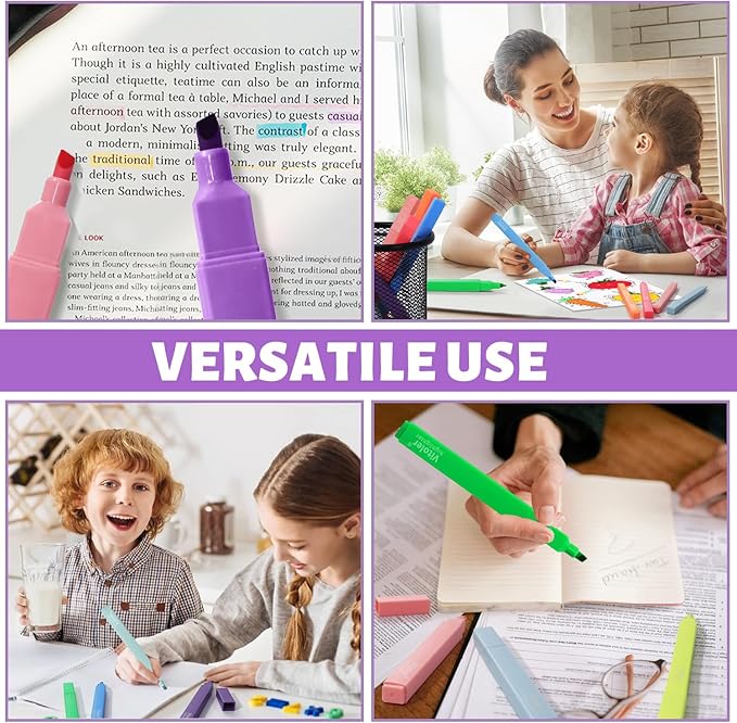 Aesthetic Highlighters,8pcs Bible Highlighters,Vibrant Colors, Cute Highlighter Assorted Colors, Cute Markers Back to School Supplies