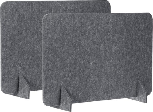 PATIKIL Desk Divider, 2 Set 24 x 16 Inch Acoustic Freestanding Desk Divider Desk Privacy Panel with 4 Pcs Support Feet for Library Office Workstation, Dark Grey