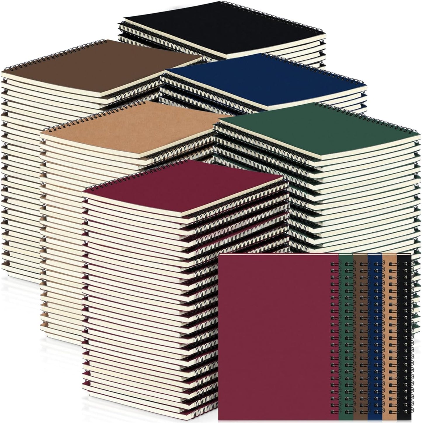 Yahenda Spiral Notebook College Ruled Journals Notebooks Lined 8.3 x 5.5 Inch Note Books Bulk A5 Writing Notebooks Thick Paper Notebook for Office Business School Supplies (Classic Colors,54 Pcs)