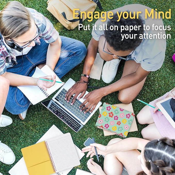 Sweetzer & Orange S&O Cute Spiral Notebooks - College Ruled Spiral Notebook with Pockets - Hardcover Notebook for Women - Cute Notebooks for School & Journal - 80 Double-Sided Pages, 6.25" x 8.25”