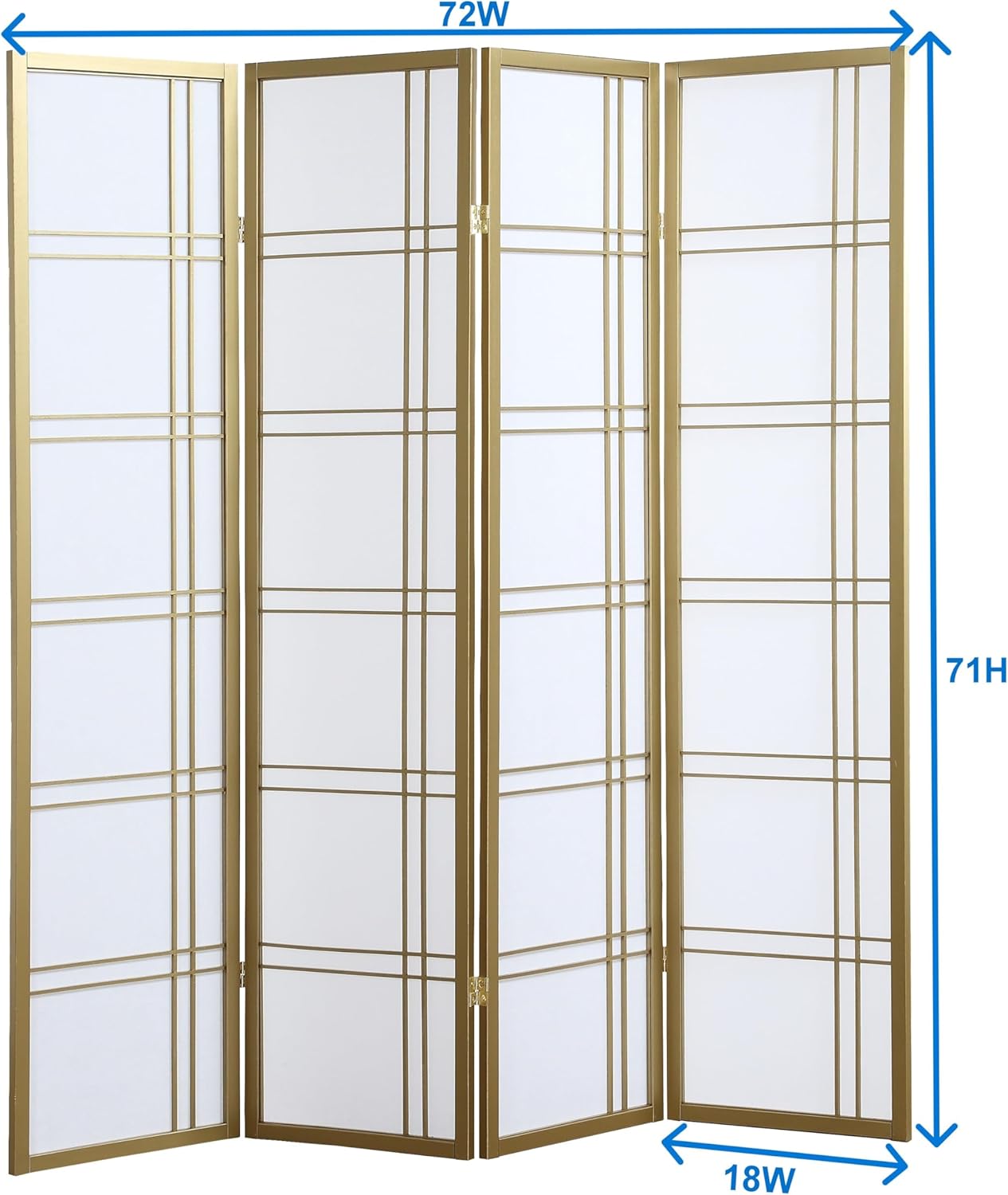 NicBex Room Divider 4 Panel Room Dividers with Paper-Looking Partition Room Dividers and Folding Privacy Screens Wall Divider for Home, Office, Room Separation,72" W x 1" D x 70" H, Silver