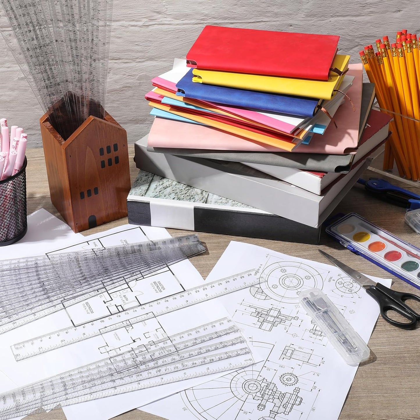 Zonon 50 Pcs 6 Inch/12 Inch Plastic Rulers Bulk Flexible Straight Rulers with Inches Centimeters First Day of School Gift Students Back to School Office Home Supplies(Clear,12 Inch)