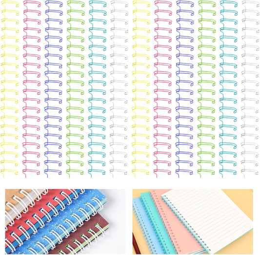 30Pcs Metal Double Loop Binding Wires Double Spiral Binding Ring Coil, 9/16" 23 Holes, 2:1 Pitch Cinch Binding Machine Wire for Teacher Student Document Notebook File Making (Iridescence)