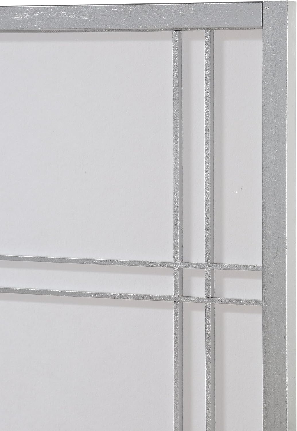 NicBex Room Divider 4 Panel Room Dividers with Paper-Looking Partition Room Dividers and Folding Privacy Screens Wall Divider for Home, Office, Room Separation,72" W x 1" D x 70" H, Silver